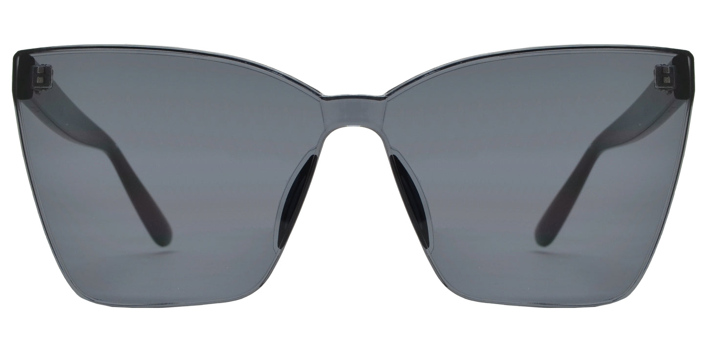 5182 - One Piece Cat Eye Lens Plastic Sunglasses