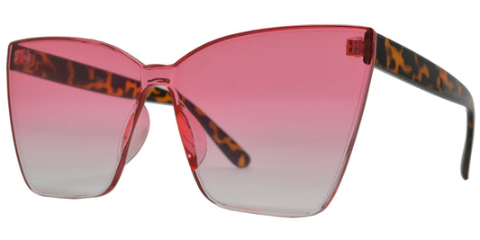 5182 - One Piece Cat Eye Lens Plastic Sunglasses