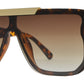 8910 - One Piece Shield Flat Top Plastic Sunglasses