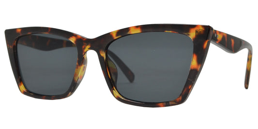 8911 - Rectangular Cat Eye Plastic Sunglasses with Flat Lens