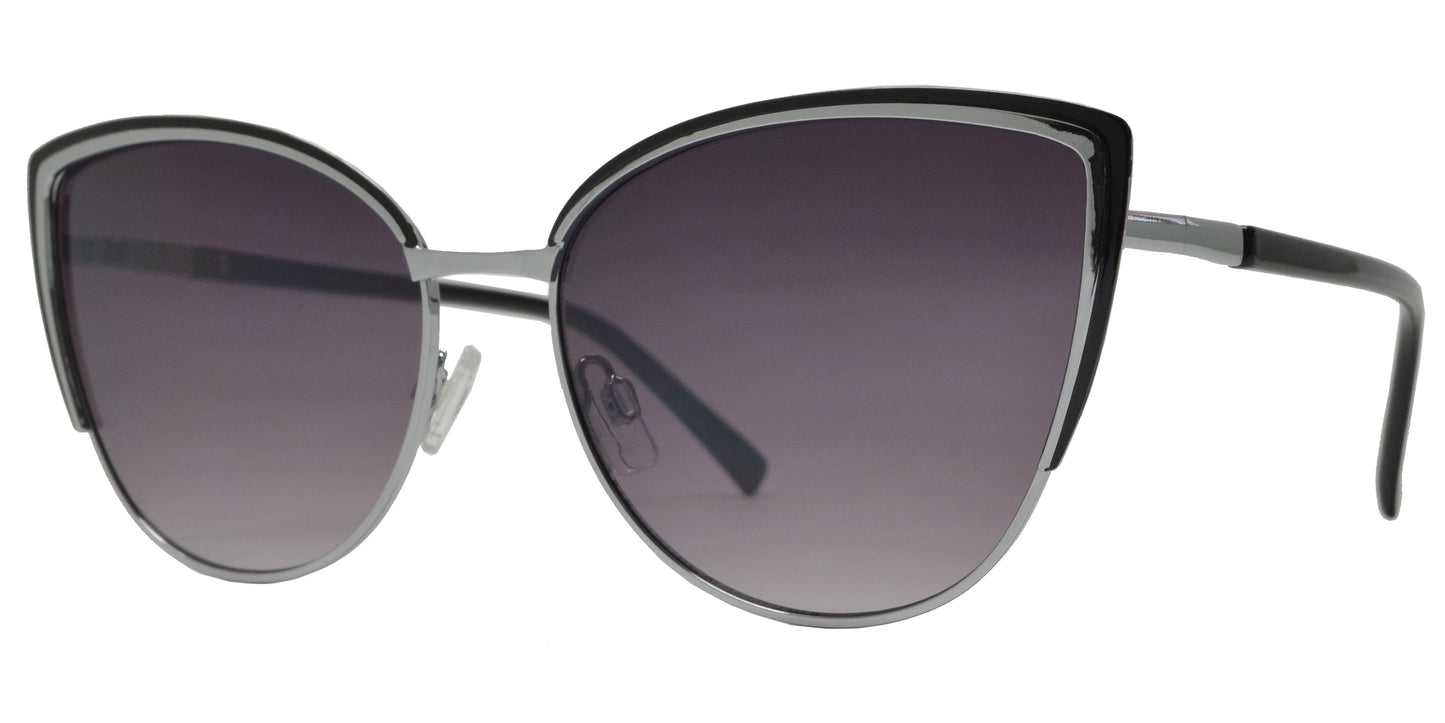 FC 6531 - Round Metal Cat Eye Sunglasses