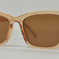 8911 - Rectangular Cat Eye Plastic Sunglasses with Flat Lens