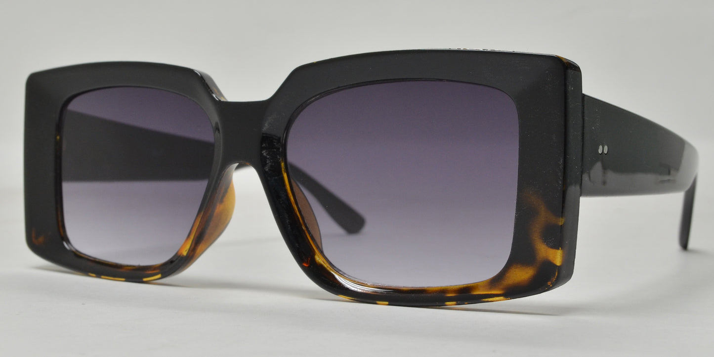 8917 - Rectangular Plastic Sunglasses with Flat Lens