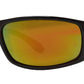 PL 707 RVC - Classic Sport Wrap Around Plastic Polarized Sunglasses with Color Mirror Lens