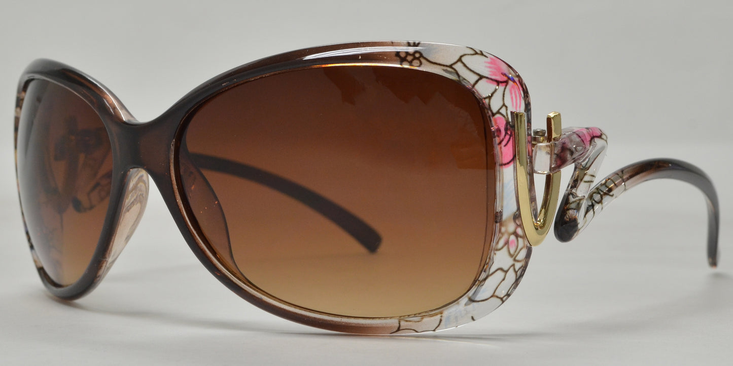 7777 - Rectangular Butterfly Plastic Sunglasses