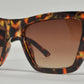 8919 - Rectangular Cat Eye Plastic Sunglasses