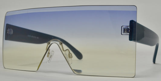 8006 - One Piece Rimless Flat Top Plastic Sunglasses