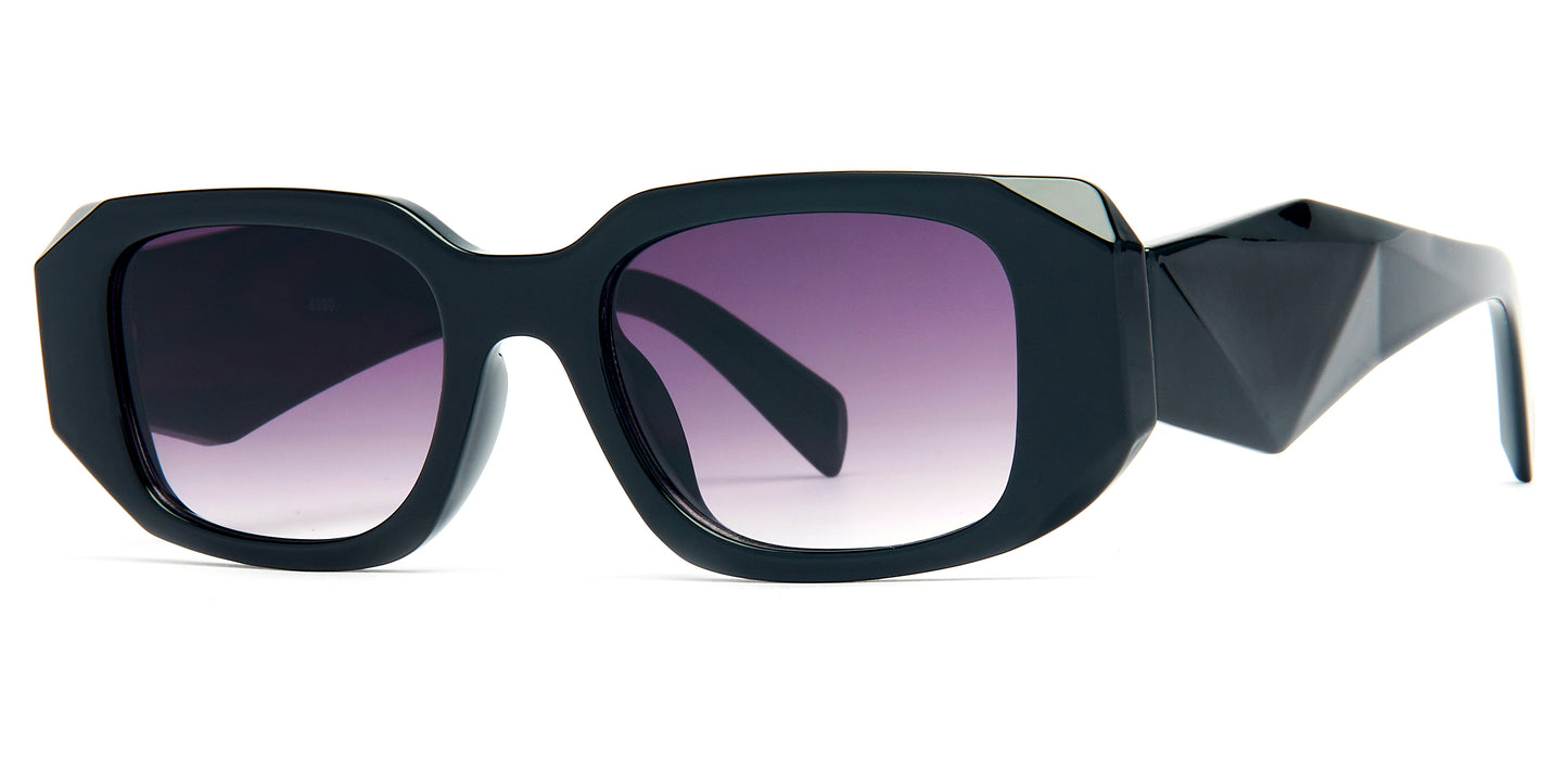 8990 - Rectangular Plastic Sunglasses