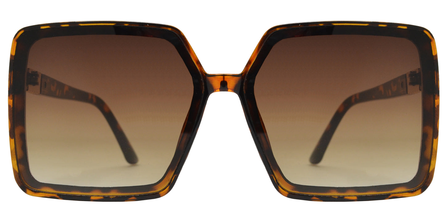 5188 - Plastic Square Sunglasses with Flat Lens