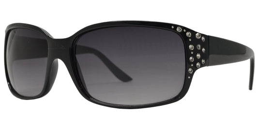 8224 - Rectangular Sunglasses with Rhinestones