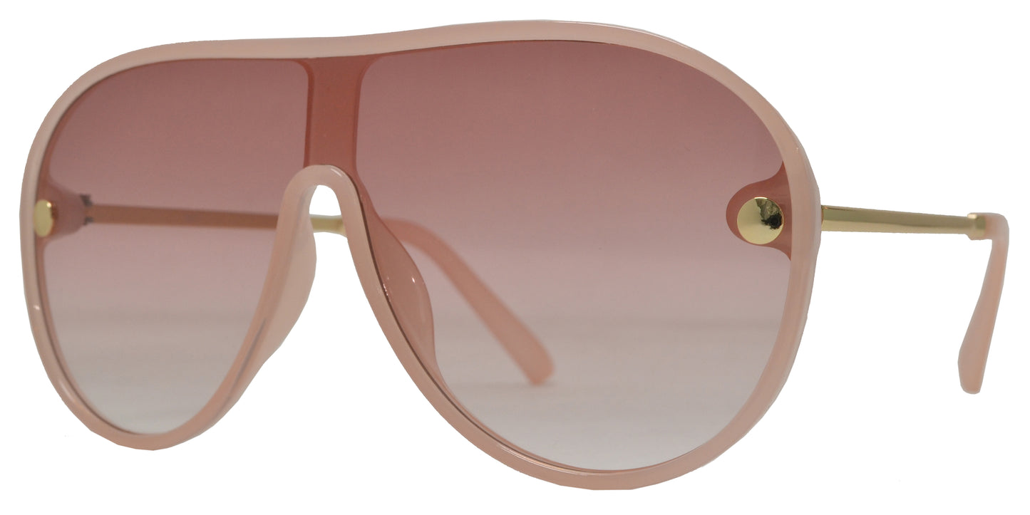 8927 - One Piece Flat Top Plastic Sunglasses