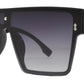 8946 - Plastic Flat Top One Piece Lens Sunglasses