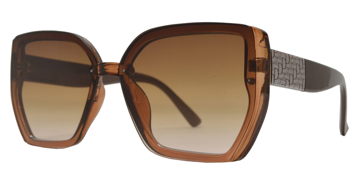 5196 - Plastic Square Butterfly Rimless Sunglasses