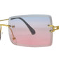 7019 Rimless Metal - Rimless Rectangular Metal Sunglasses