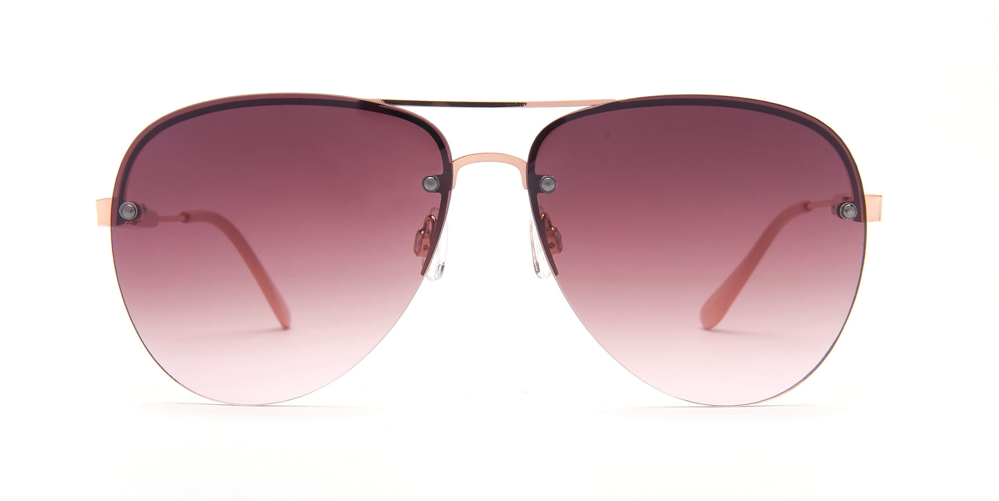 FC 6460 - Rimless Oval Shaped Metal Sunglasses