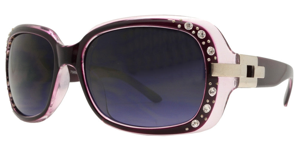 Wholesale - 7585 BX - Womens Fashion Sunglasses with Metal Accent and Rhinestones - Dynasol Eyewear