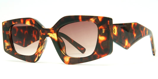 8995 - Rectangular Plastic Flat Lens Sunglasses