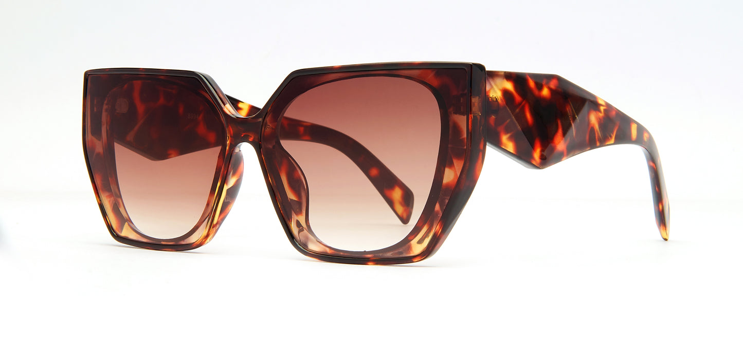 8994 - Plastic Angled Cat Eye Sunglasses