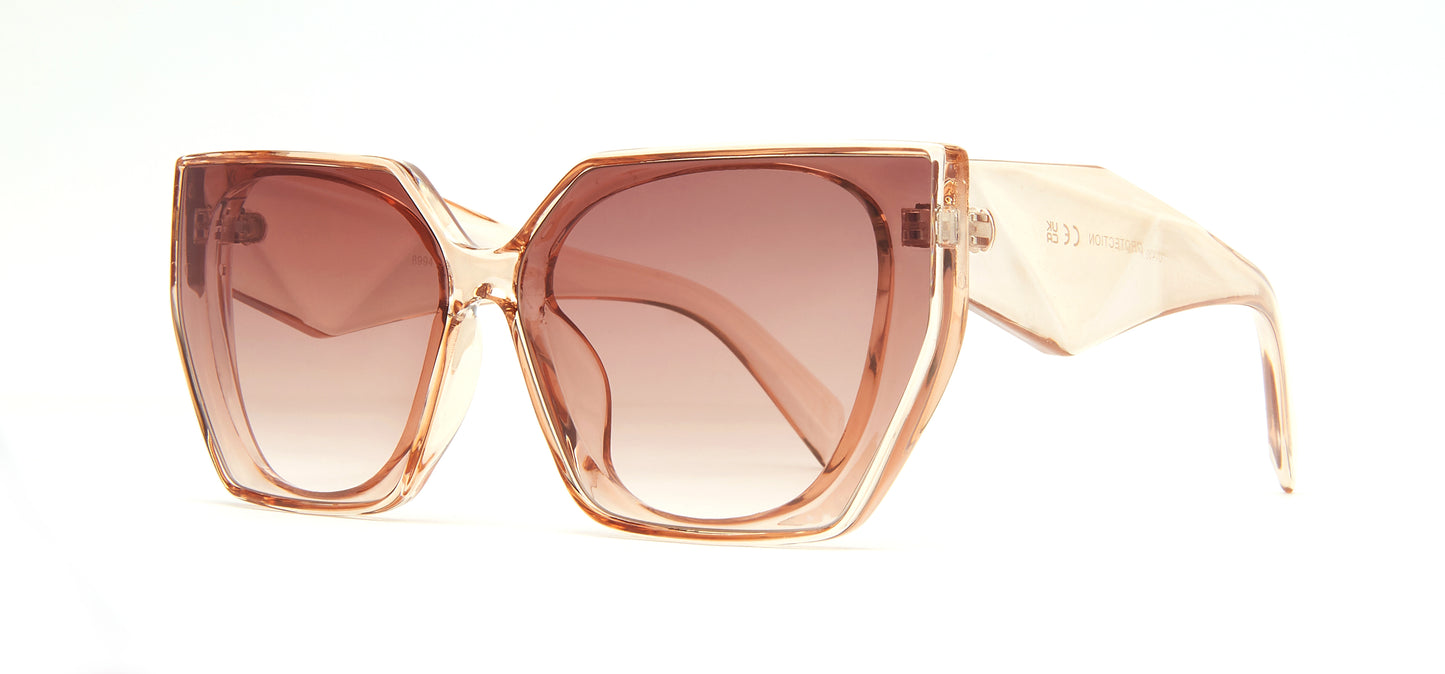 8994 - Plastic Angled Cat Eye Sunglasses