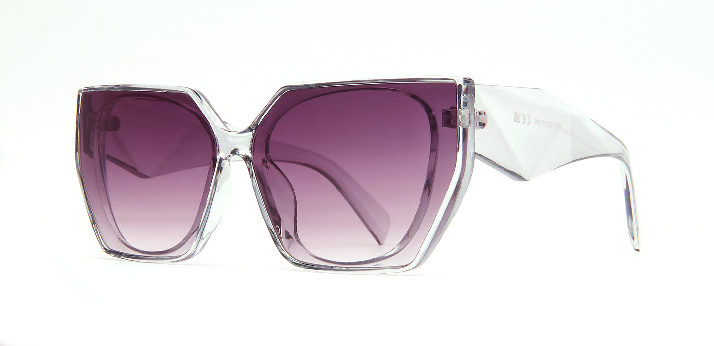 8994 - Plastic Angled Cat Eye Sunglasses