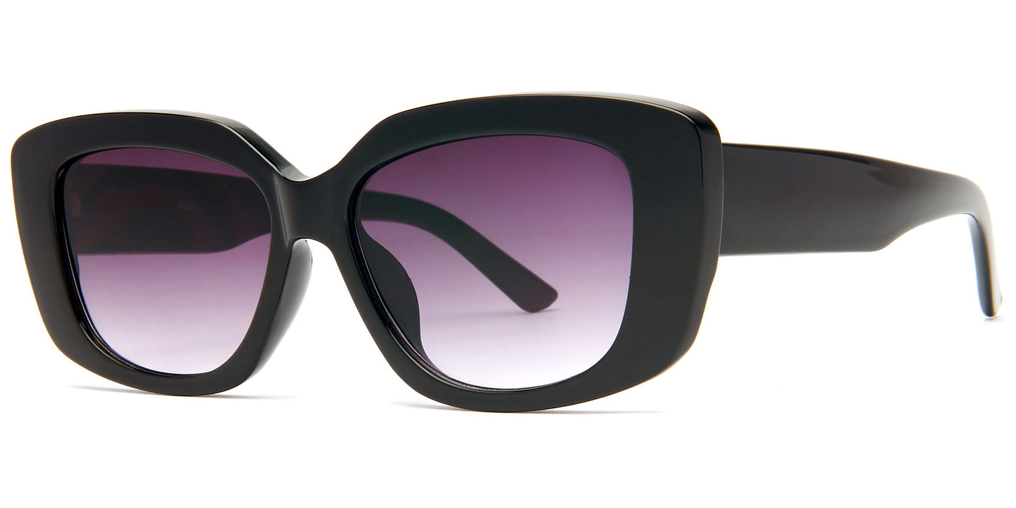 9001 - Rectangular Flat Lens Plastic Sunglasses