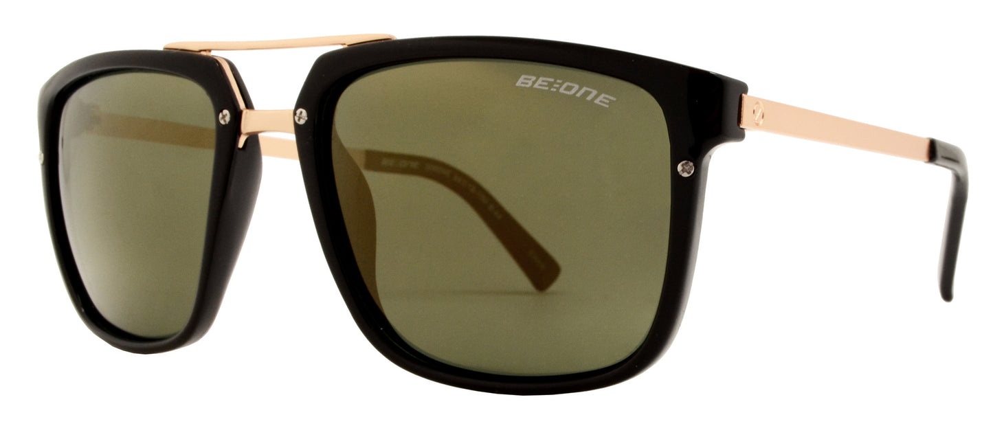 Wholesale - PL Simone - Polarized Men Retro Square with Brow Bar Plastic Sunglasses - Dynasol Eyewear