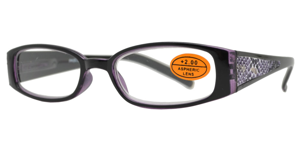 Wholesale - RS 1442 - Rectangular Thick Temple Reading Glasses - Dynasol Eyewear