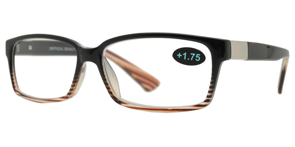Wholesale - RS 1113 - Classic Rectangular Horn Rimmed Plastic Reading Glasses - Dynasol Eyewear