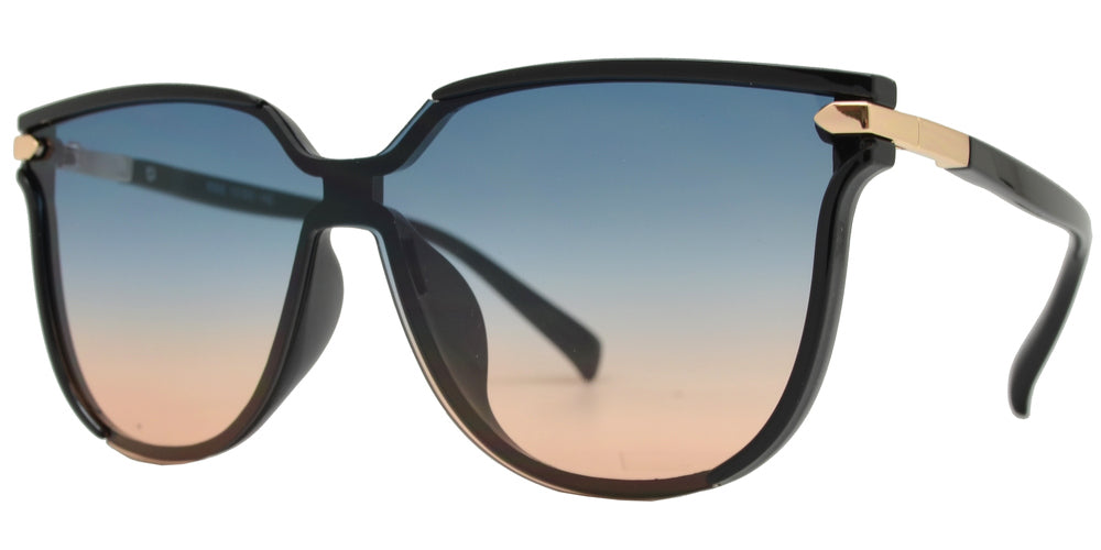 Wholesale - 8868 - Horn Rimmed One Piece Lens Sunglasses - Dynasol Eyewear