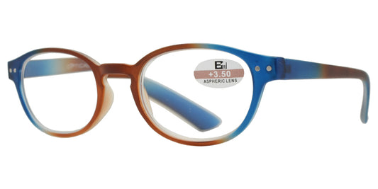 Wholesale - RS 1125 - Round Horn Rimmed Two Tone with Key Hole Plastic Reading Glasses - Dynasol Eyewear