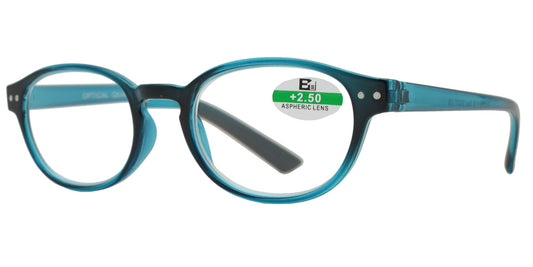 Wholesale - RS 1125 - Round Horn Rimmed Two Tone with Key Hole Plastic Reading Glasses - Dynasol Eyewear