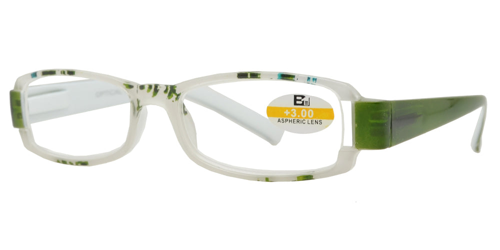 Wholesale - RS 1120 - Rectangular Two Tone Plastic Reading Glasses - Dynasol Eyewear