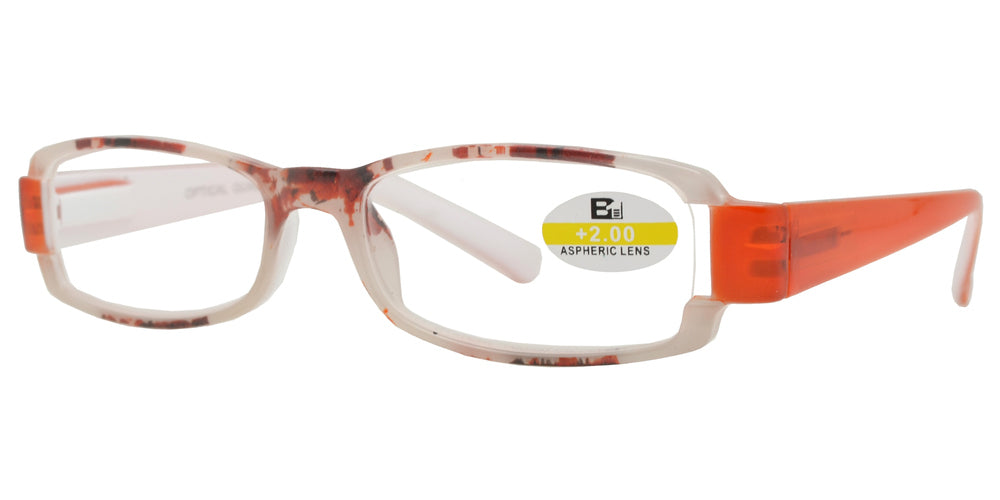 Wholesale - RS 1120 - Rectangular Two Tone Plastic Reading Glasses - Dynasol Eyewear