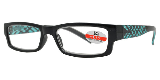 Wholesale - RS 1114 - Rectangular Horn Rimmed with Stripes Plastic Reading Glasses - Dynasol Eyewear