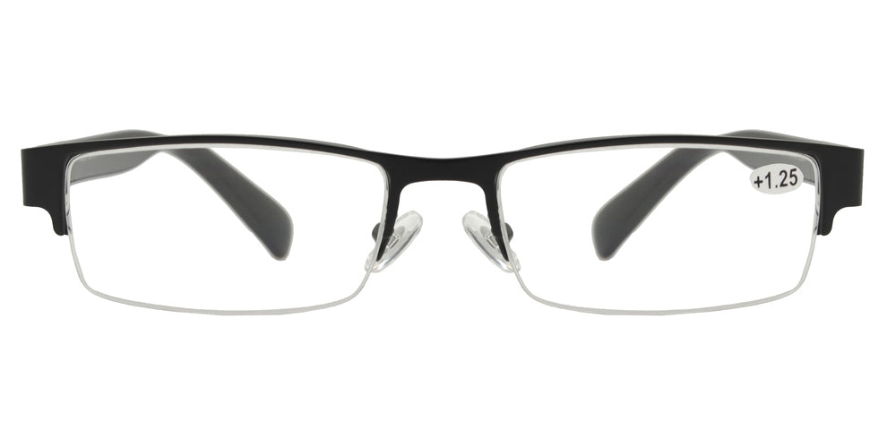 Wholesale - RS 1266 - Horn Rimmed Half Frame Metal Reading Glasses - Dynasol Eyewear