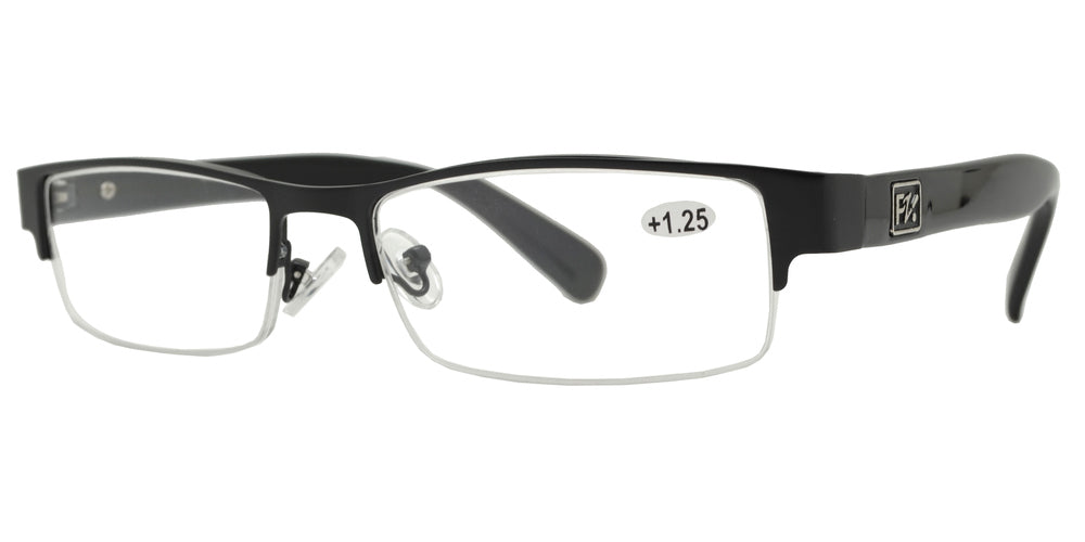 Wholesale - RS 1266 - Horn Rimmed Half Frame Metal Reading Glasses - Dynasol Eyewear