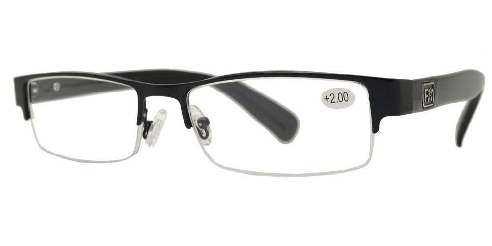 Wholesale - RS 1266 - Horn Rimmed Half Frame Metal Reading Glasses - Dynasol Eyewear