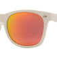 Wholesale - 7110 White Spectrum - Classic Horn Rimmed Color Mirror White Soft Rubber Finish Plastic Sunglasses - Dynasol Eyewear