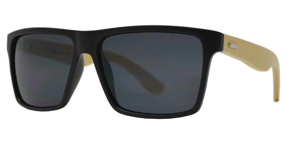 Wholesale - 7992 - Bamboo Rectangular Sunglasses - Dynasol Eyewear