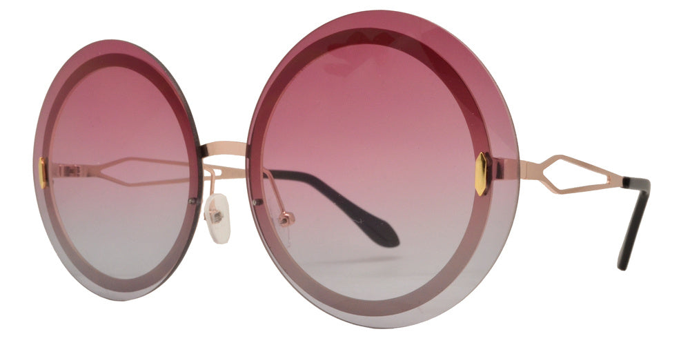 Wholesale - 8752 - Rimless Round Metal Sunglasses - Dynasol Eyewear