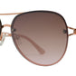 FC 6501 - Rimless Metal Oval Shaped Sunglasses with Pearls