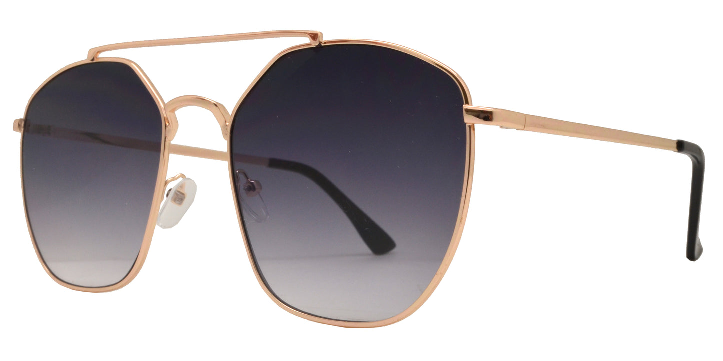 8772 - Modern Square Sunglasses with Flat Lens