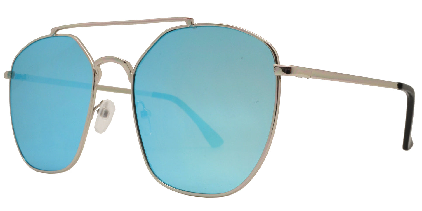 8772 - Modern Square Sunglasses with Flat Lens