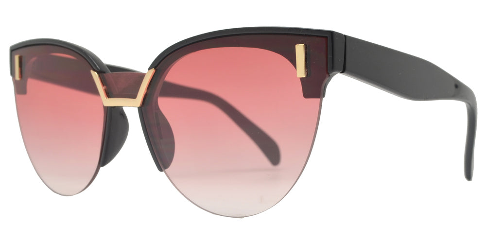 Wholesale - 8759 - Women's Horn Rimmed Rimless Cat Eye Plastic Sunglasses - Dynasol Eyewear