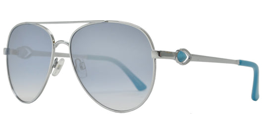 Wholesale - FC 6507 - Oval Shaped Sunglasses with Flat Lens and Tear Drop Pearl - Dynasol Eyewear