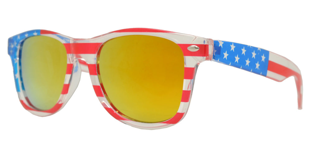 Wholesale - 4567 Flag - Kids Classic Horn Rimmed USA Flag Sunglasses - Dynasol Eyewear