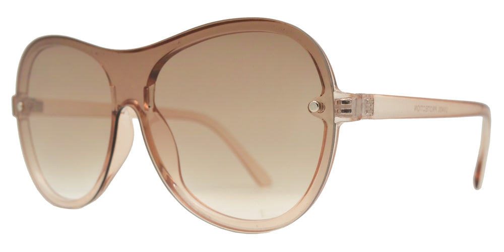 Wholesale - 8810 - One Piece Shield Flat Lens Rimless Plastic Sunglasses - Dynasol Eyewear
