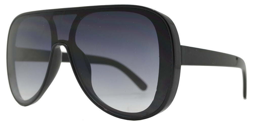 Wholesale - 8809 - Large Plastic Flat Top One Piece Shield Flat Lens Sunglasses - Dynasol Eyewear