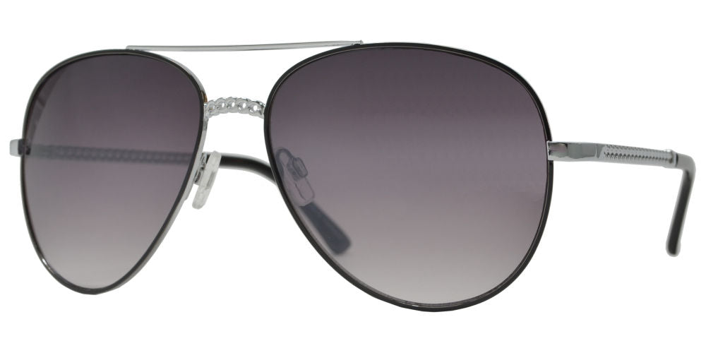 FC 6511 - Chain Link Design Oval Shaped Sunglasses