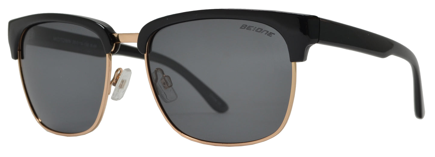 PL Midtown - Polarized Half Rimmed Retro Square Plastic Sunglasses